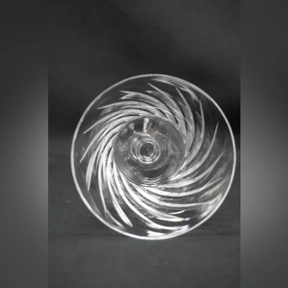 Vintage Fostoria Ballet Clear Coupe Glass – Single Swirl Cut Sherbet with Wafer - Picture 4 of 6